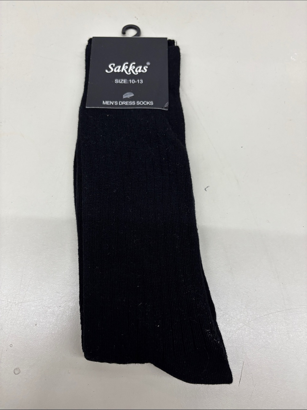 NWT Sakkas Black Men's Dress Socks - Classic Ribbed Pair